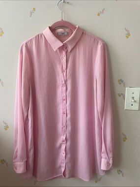 Mango Women’s Long-Sleeve Button-Down Shirt - Light Pink
